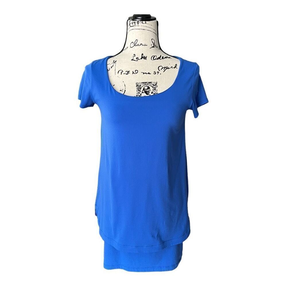 Susana Monaco Size Small Blouson Short Sleeve Dress Royal Blue